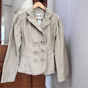 Levi's Signature Beige Cotton Corduroy Double Breasted Jacket